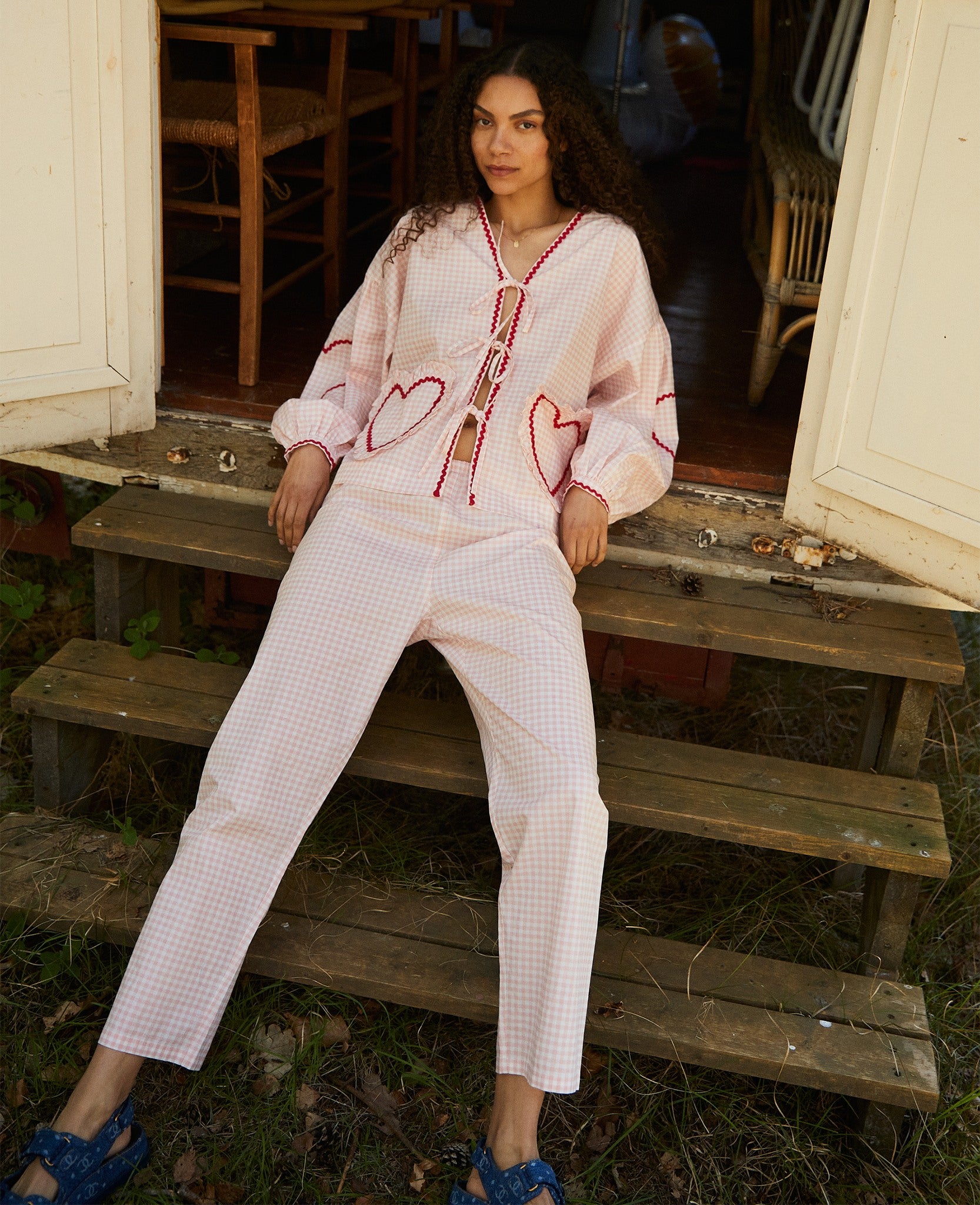 Asta Pants - Pink Checks – SISSEL EDELBO