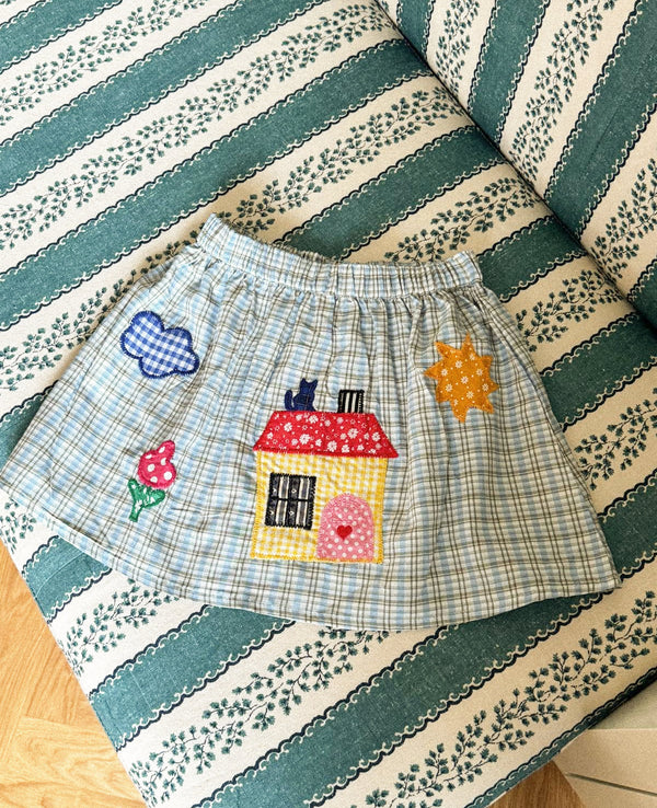 Barbera MINI Skirt - Blue Checks