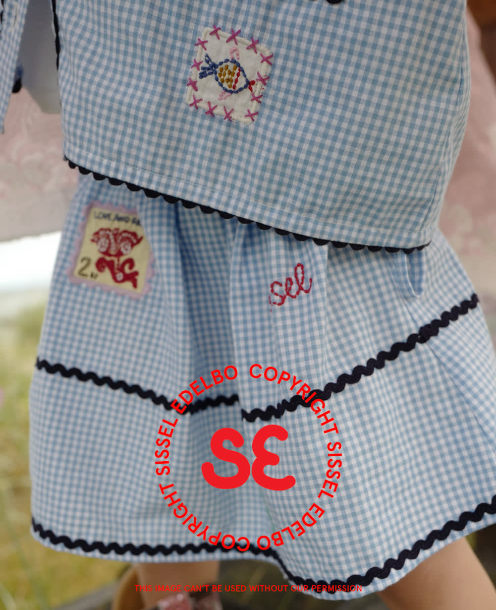 Barbera MINI Skirt - Blue Gingham