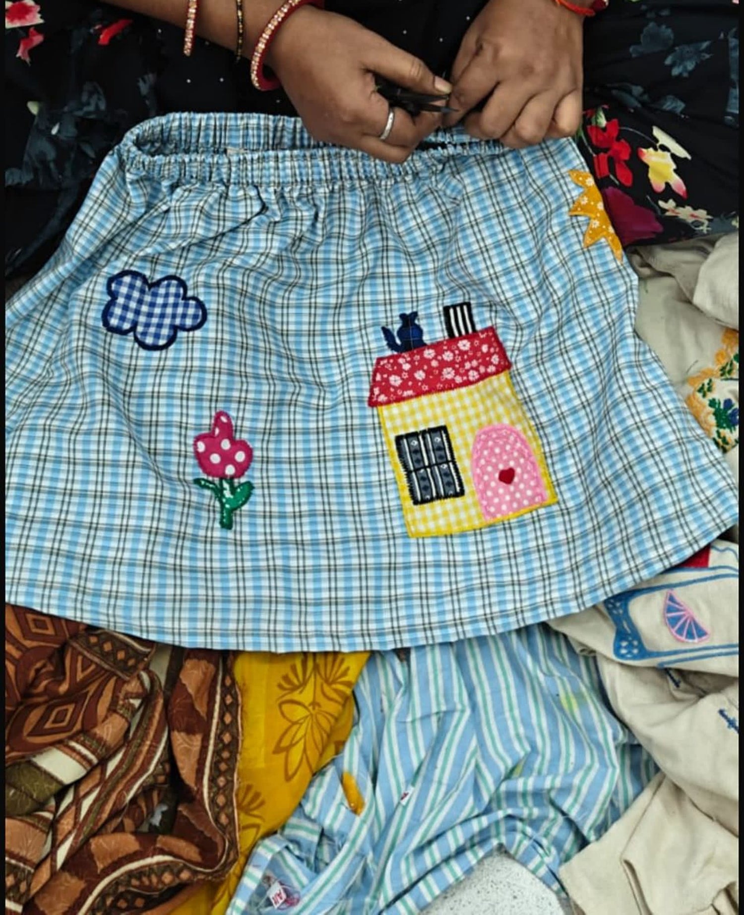 Barbera MINI Skirt - Blue Checks