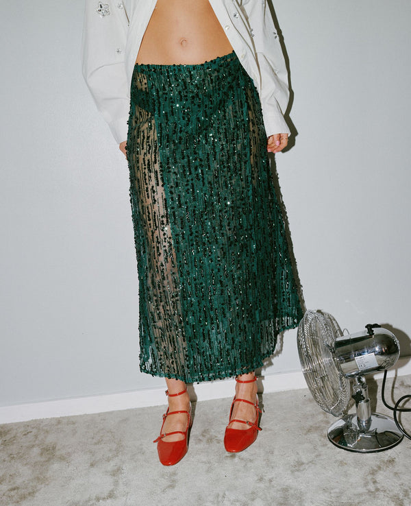 Betsy Wrap Skirt - Dark Green