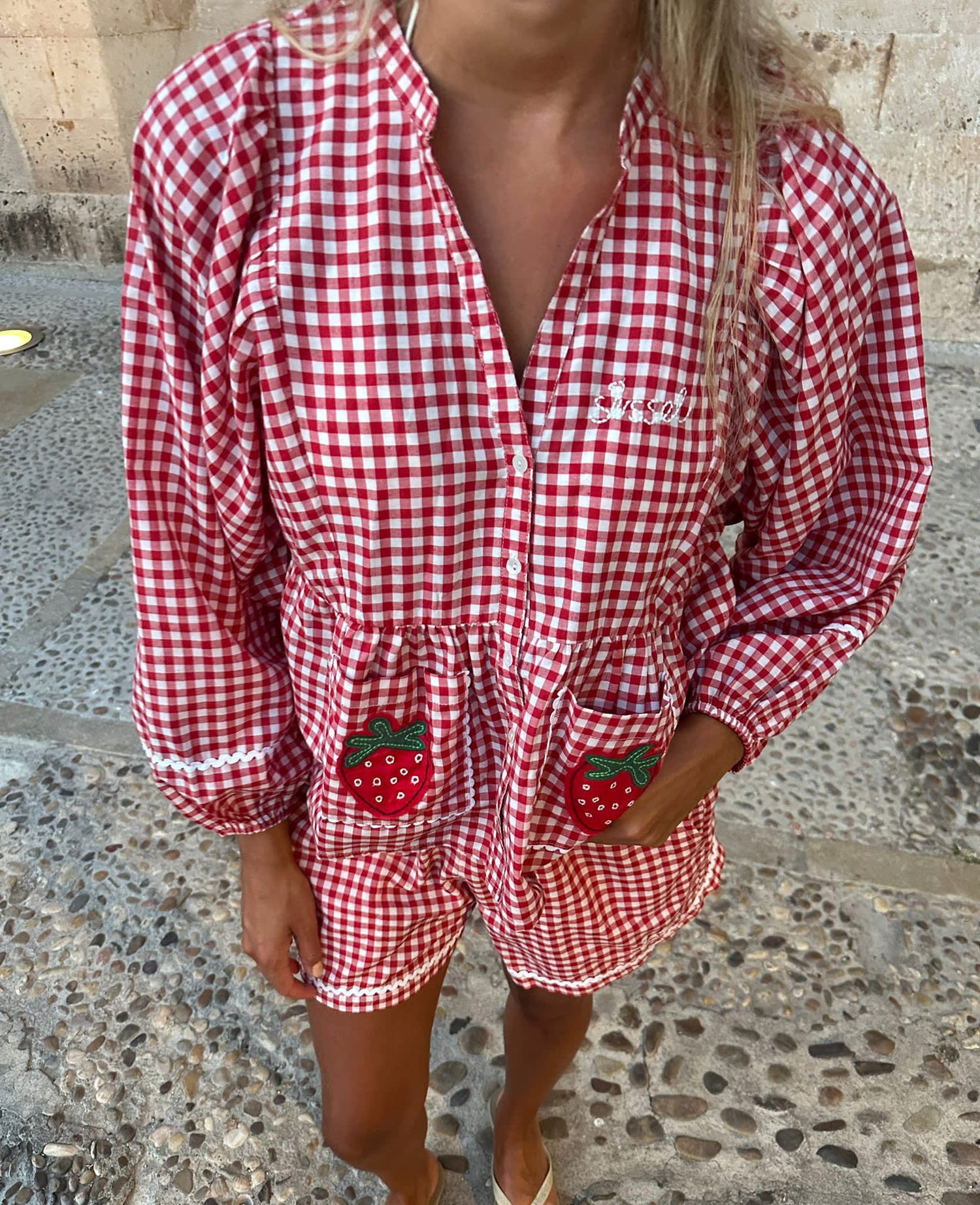Bobbie Top - Red Checks