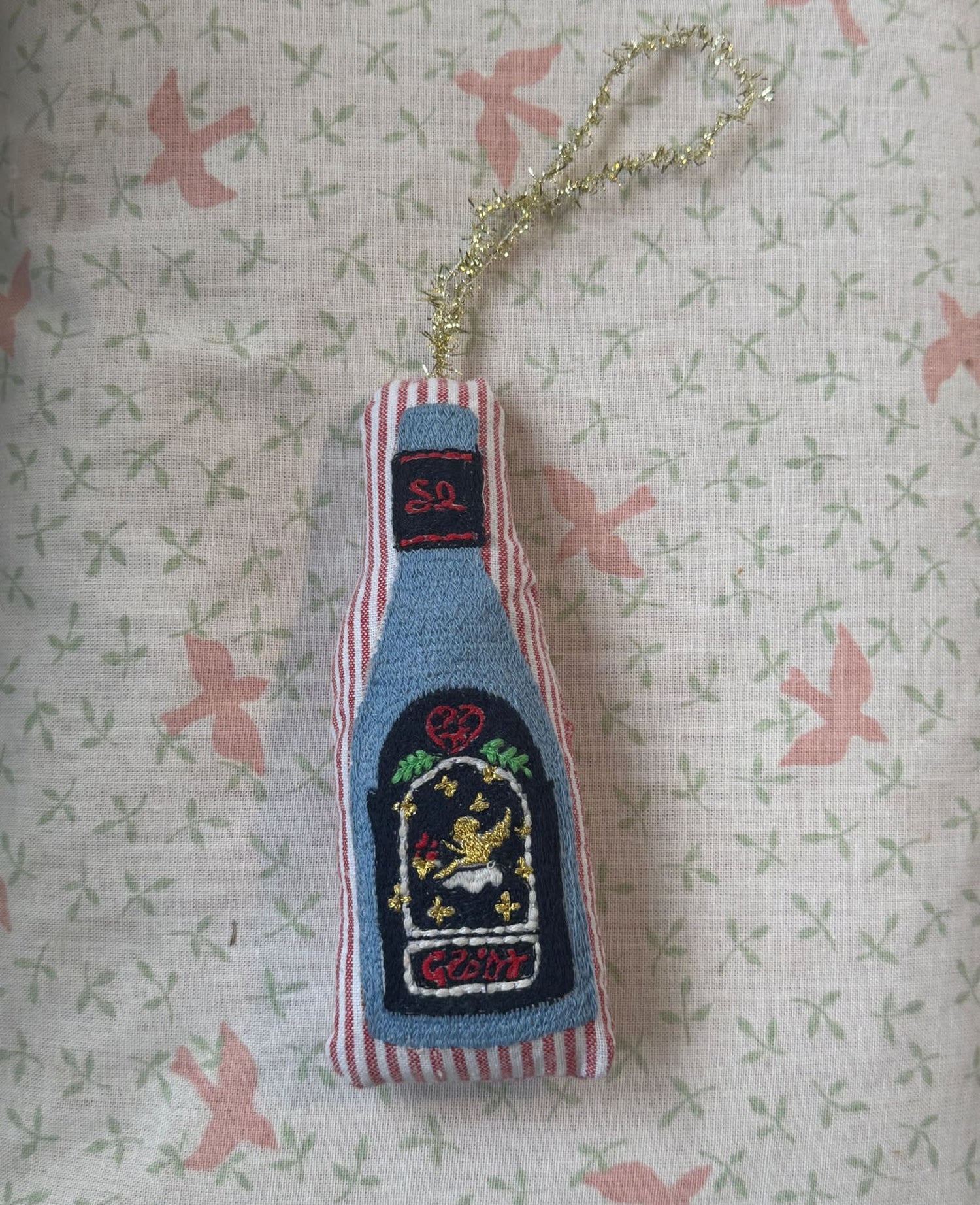 Christmas Bottle Ornament - Candy Stripes