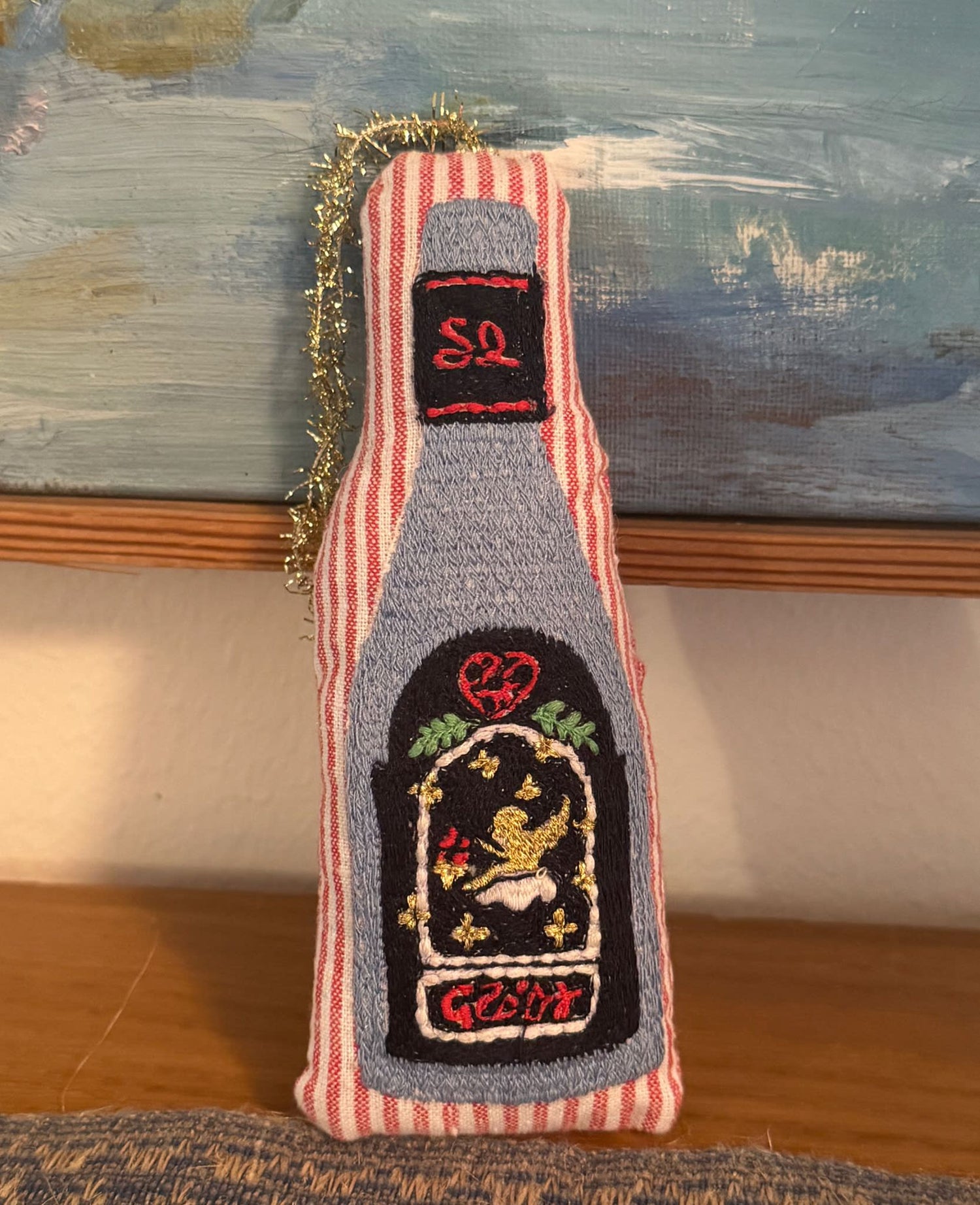 Christmas Bottle Ornament - Candy Stripes