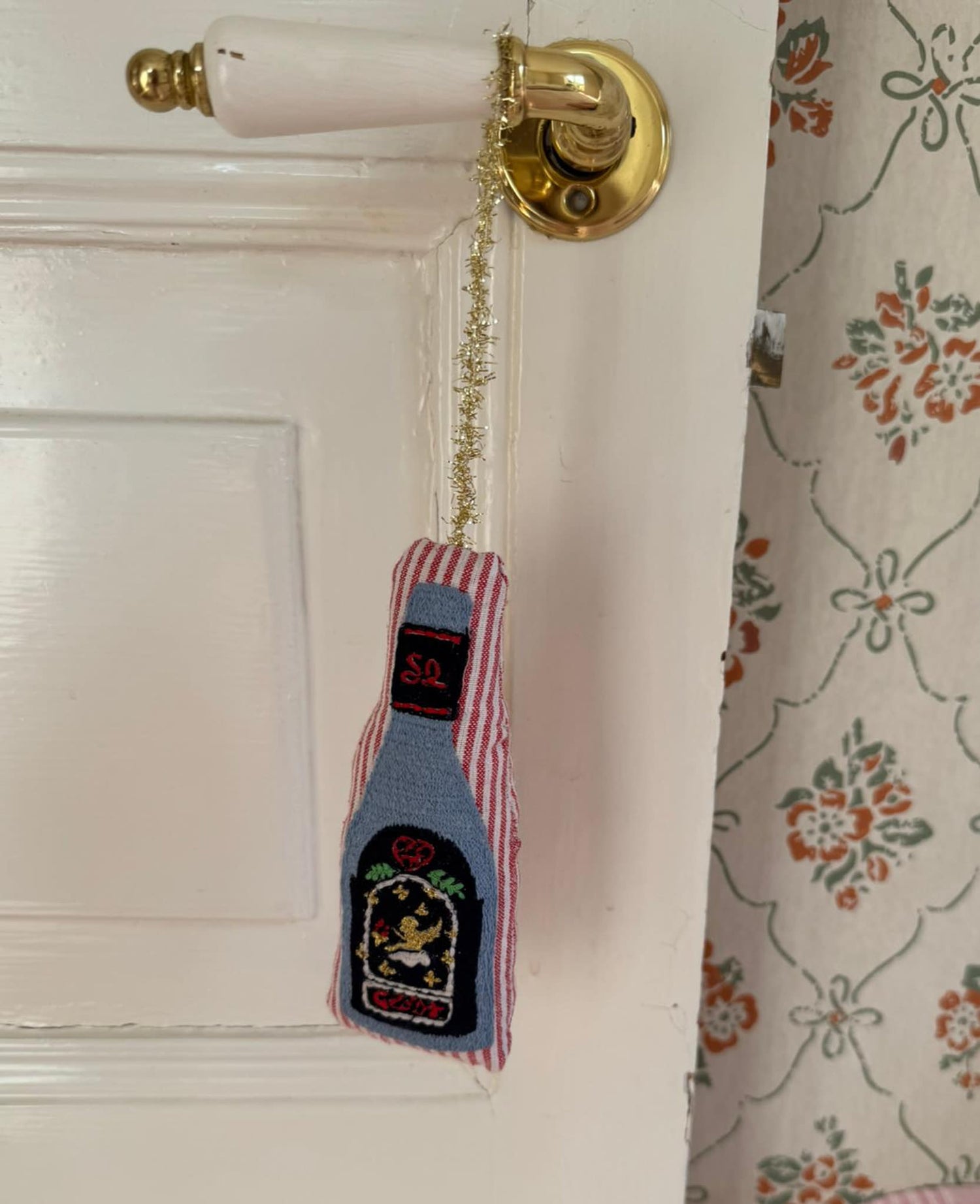 Christmas Bottle Ornament - Candy Stripes