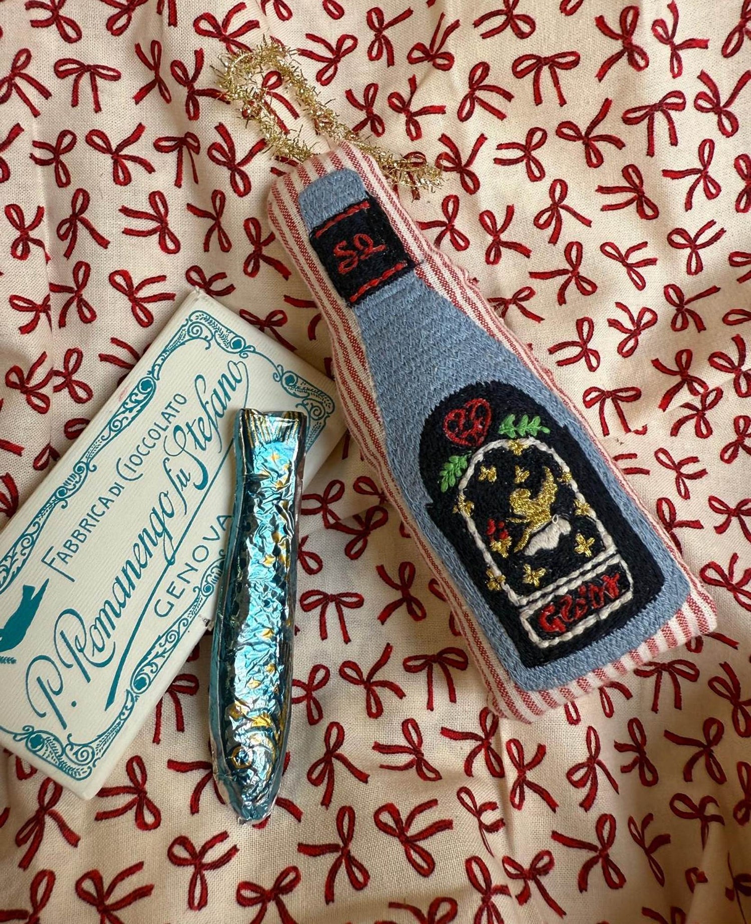 Christmas Bottle Ornament - Candy Stripes