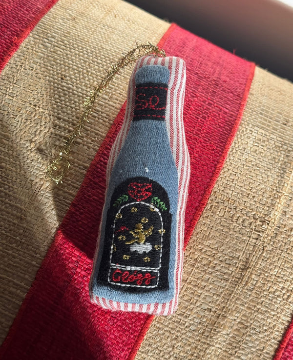 Christmas Bottle Ornament - Candy Stripes