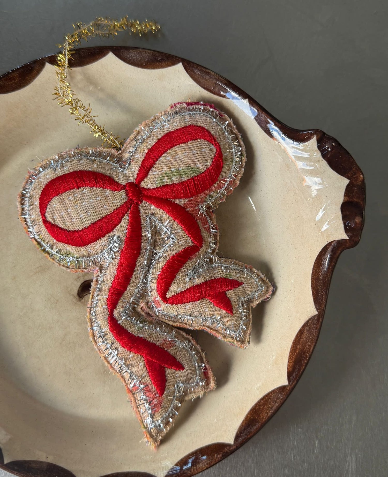 Christmas Kantha Bow Ornament - Handpicked