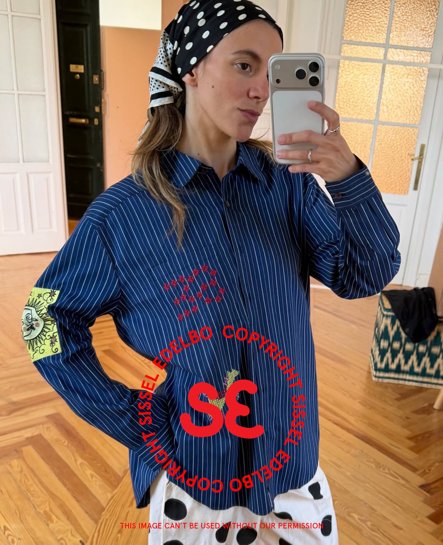Brenna Shirt - Navy Stripes