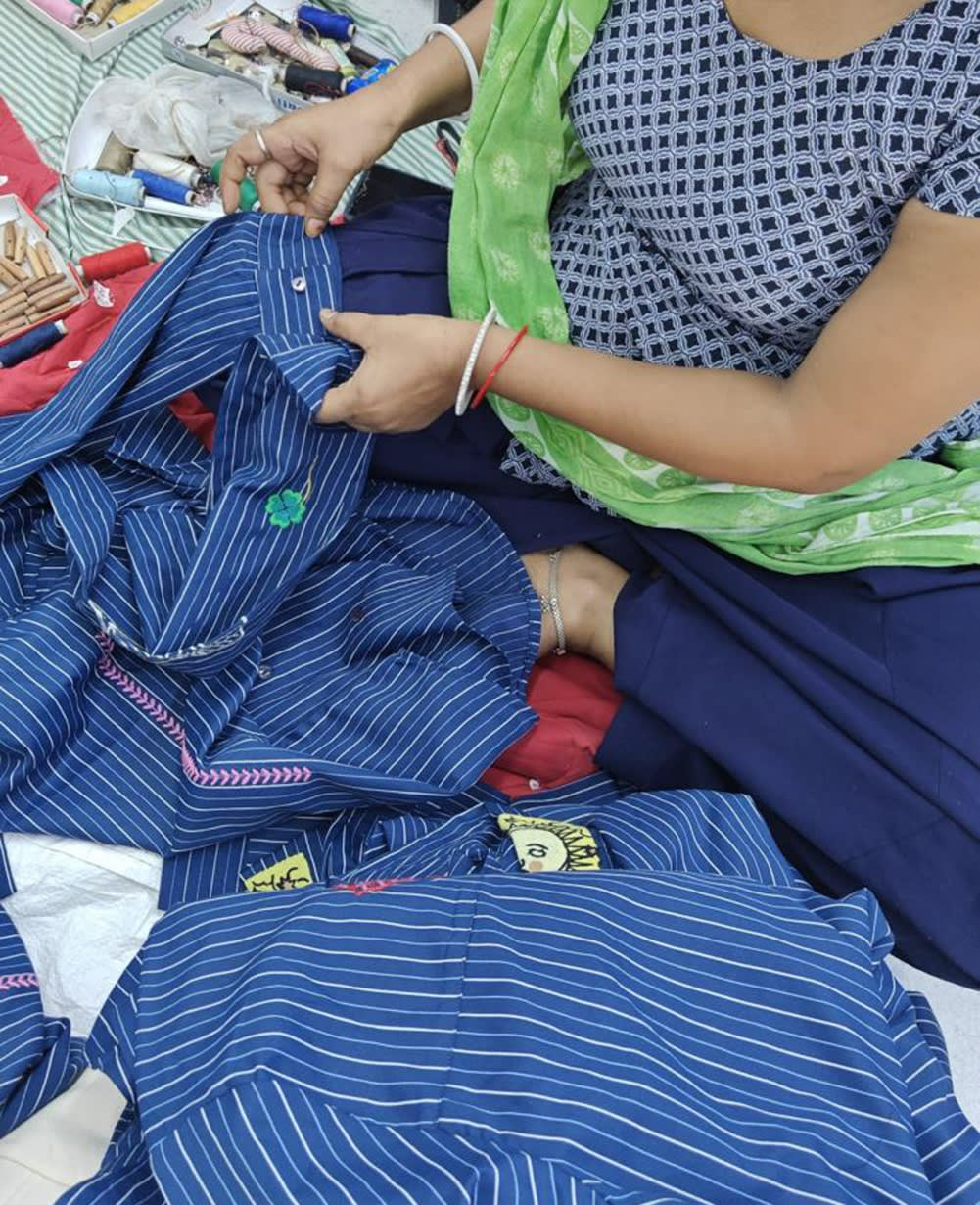 Brenna Shirt - Navy Stripes