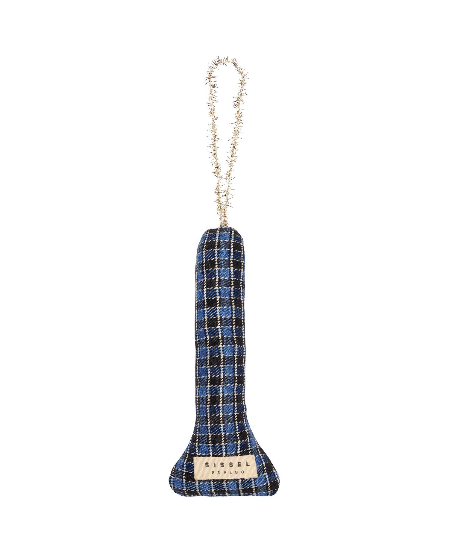 Candle Ornament - Blue Checks