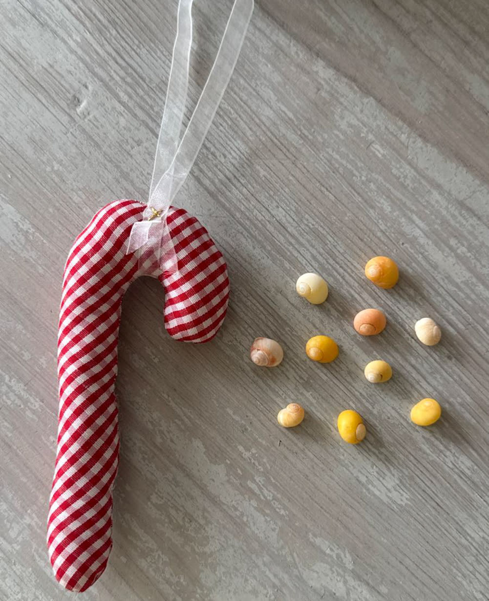 Cane Ornament - Red Checks