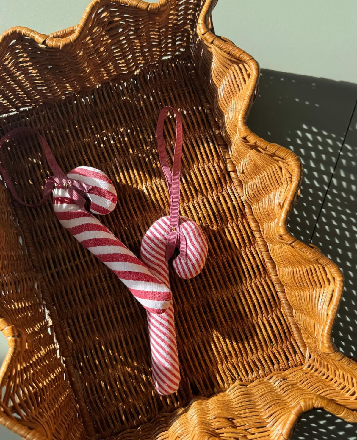Cane Leftover Ornament - Wide Candy Stripes