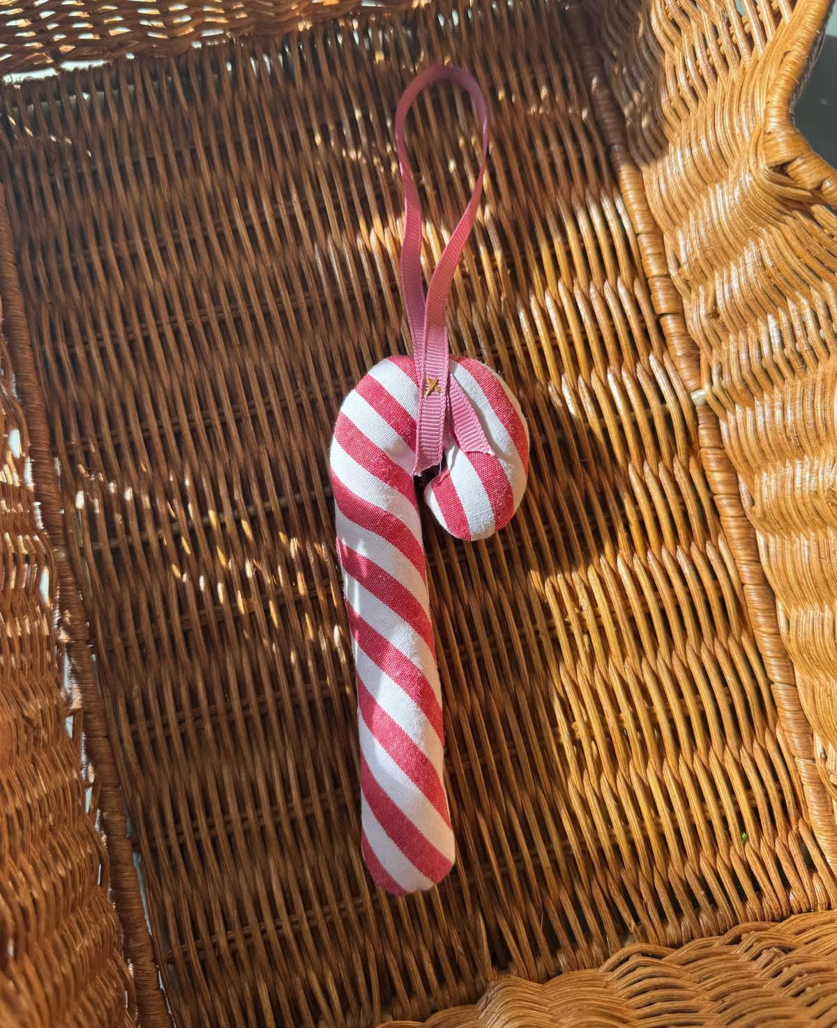 Cane Leftover Ornament - Wide Candy Stripes