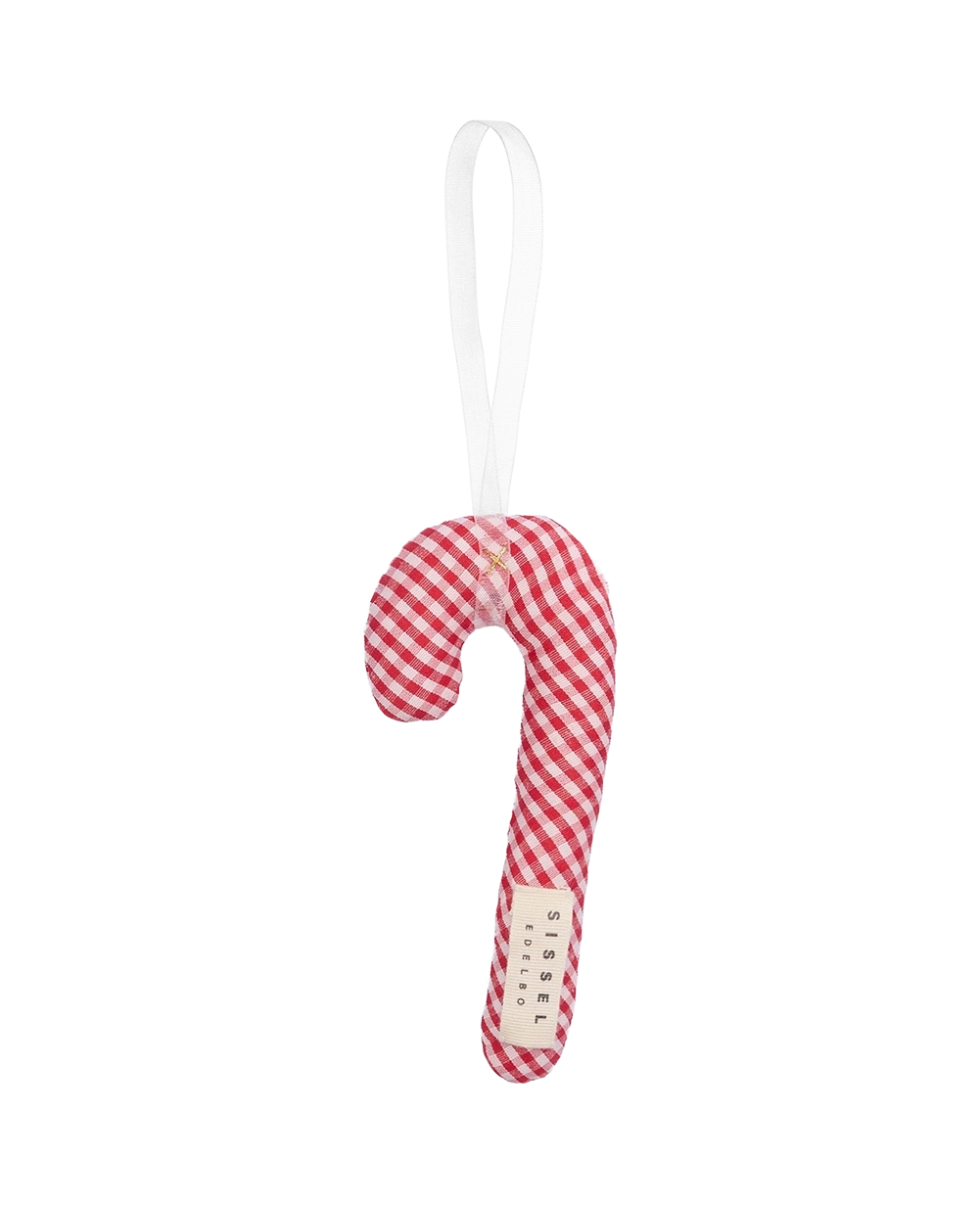 Cane Ornament - Red Checks