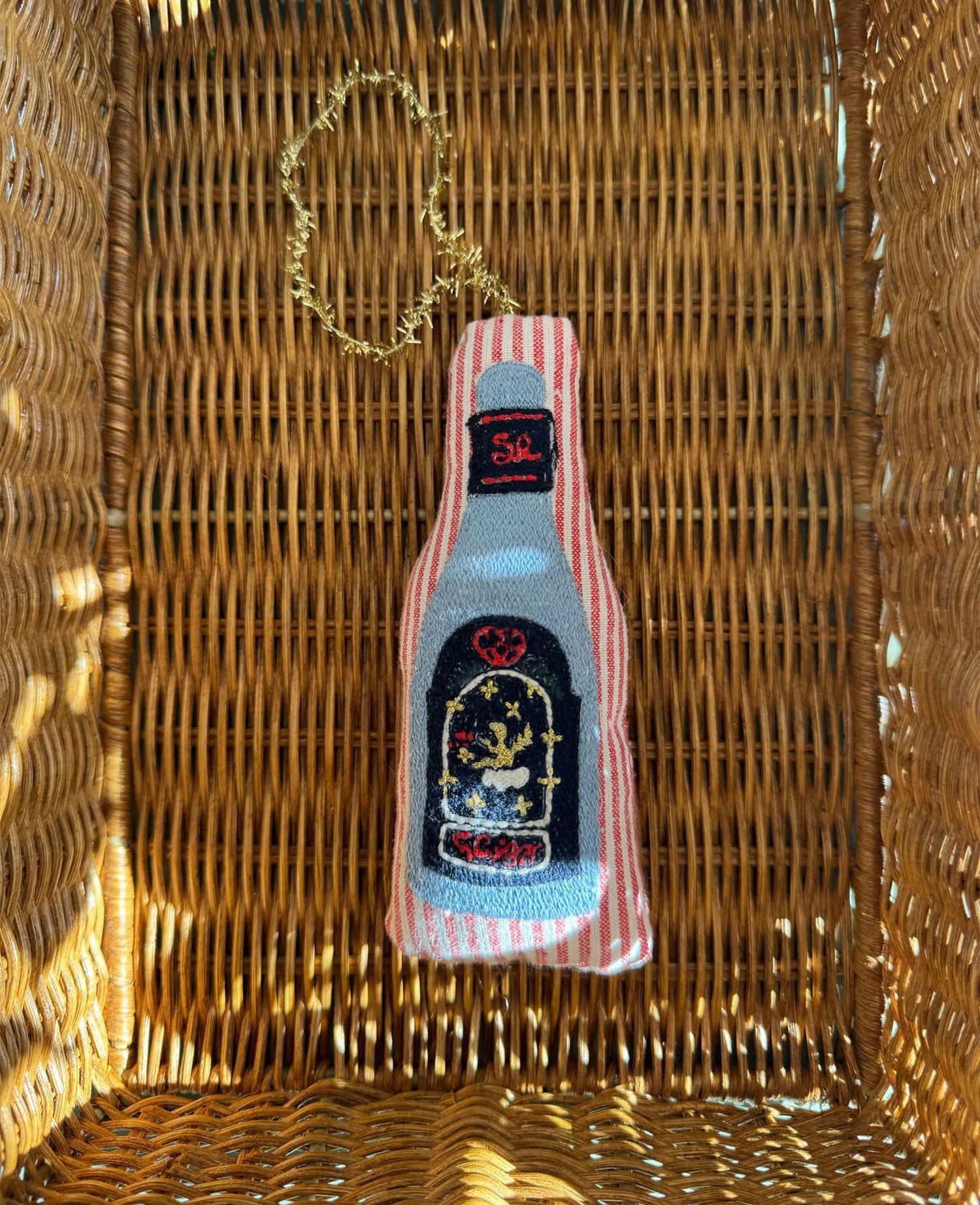 Christmas Bottle Ornament - Candy Stripes