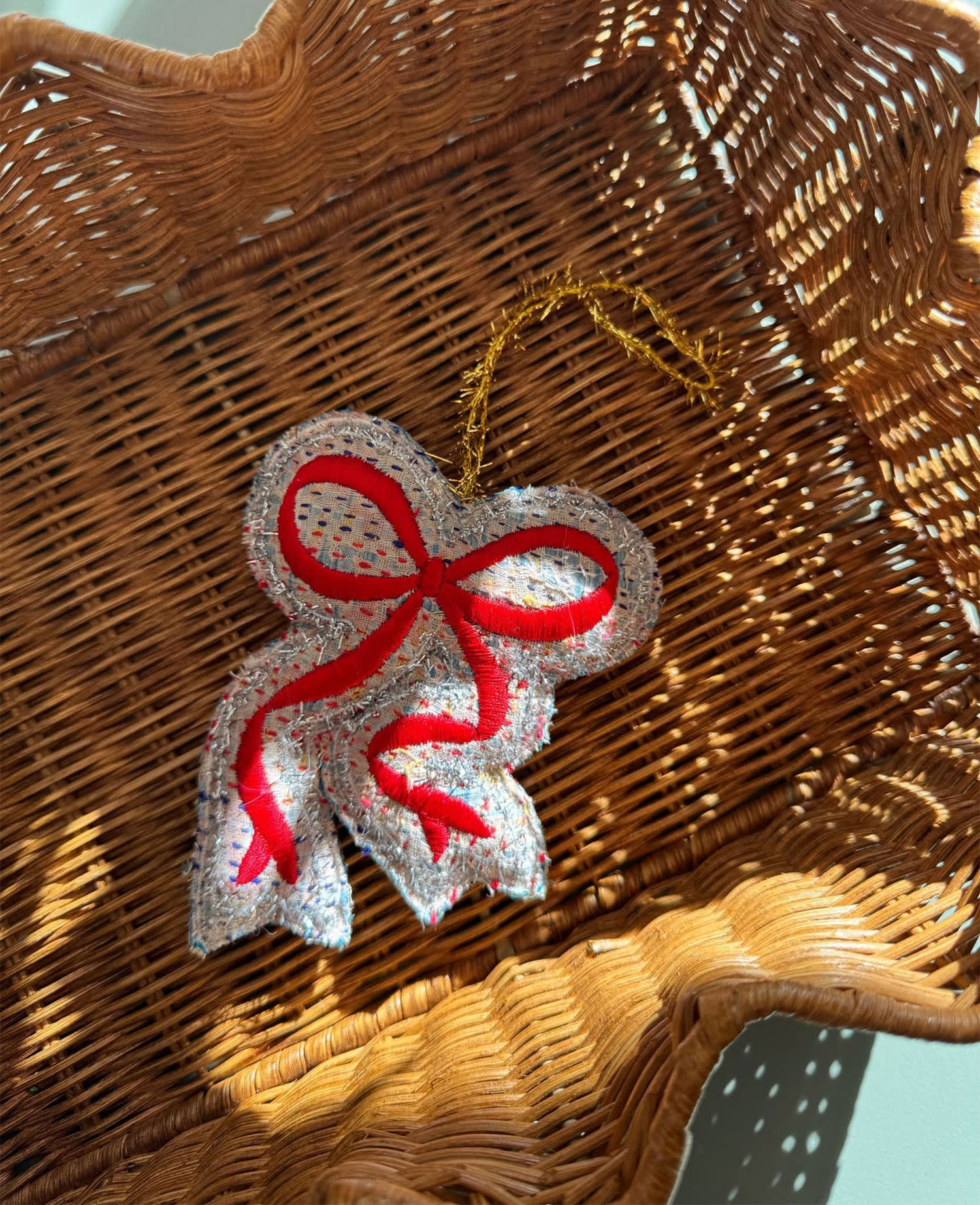Christmas Kantha Bow Ornament - Handpicked