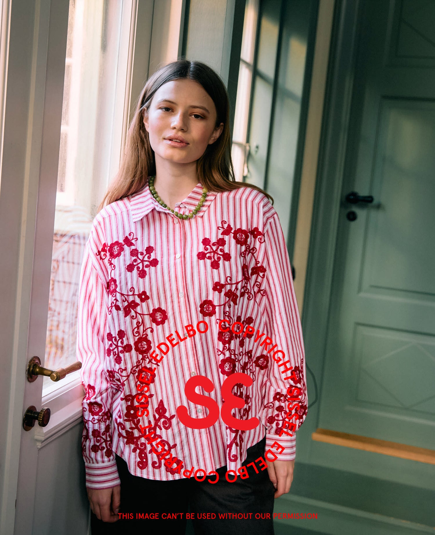 Cora Shirt - Red Flower