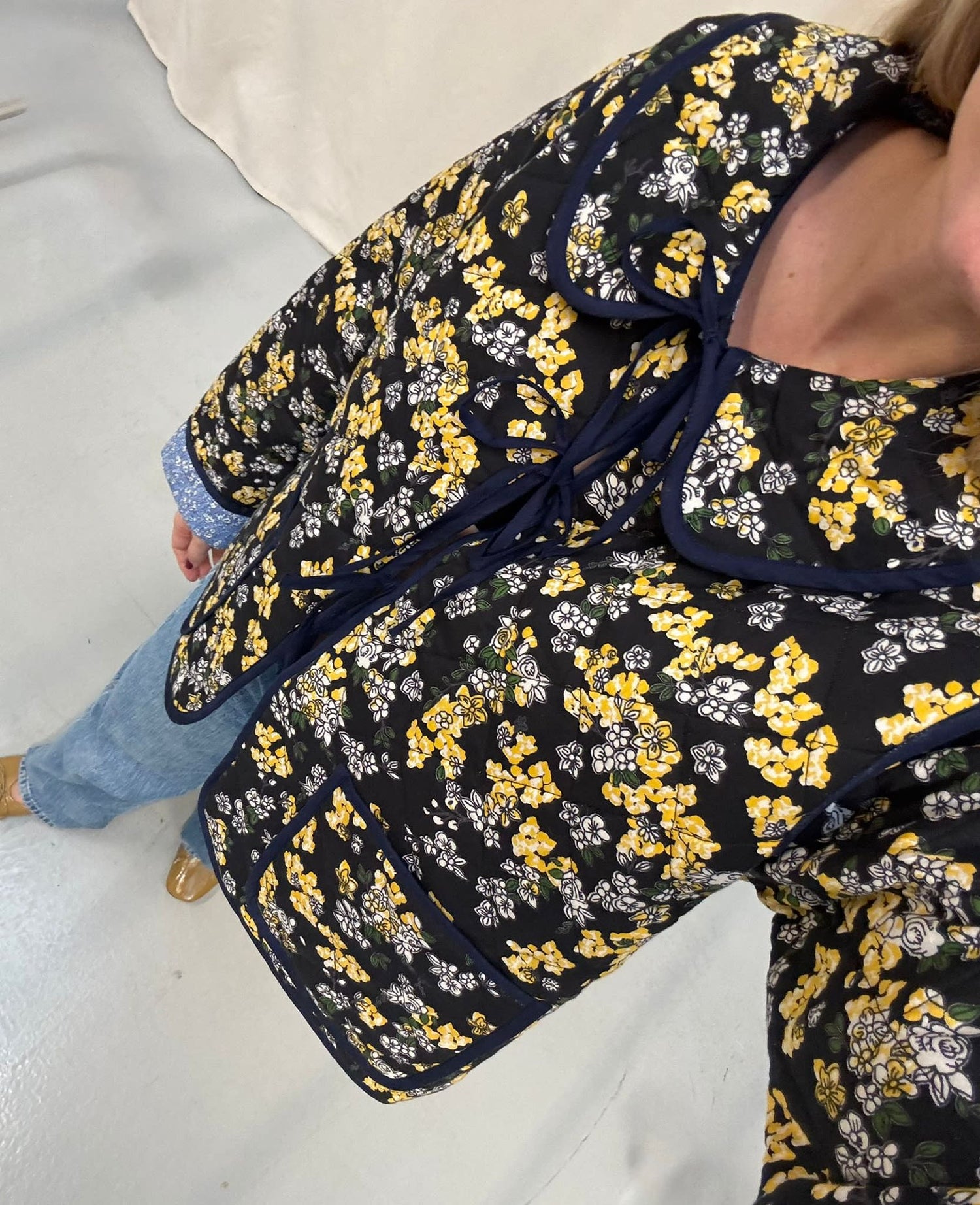 Daniella Jacket - Wine Ditsy Yellow