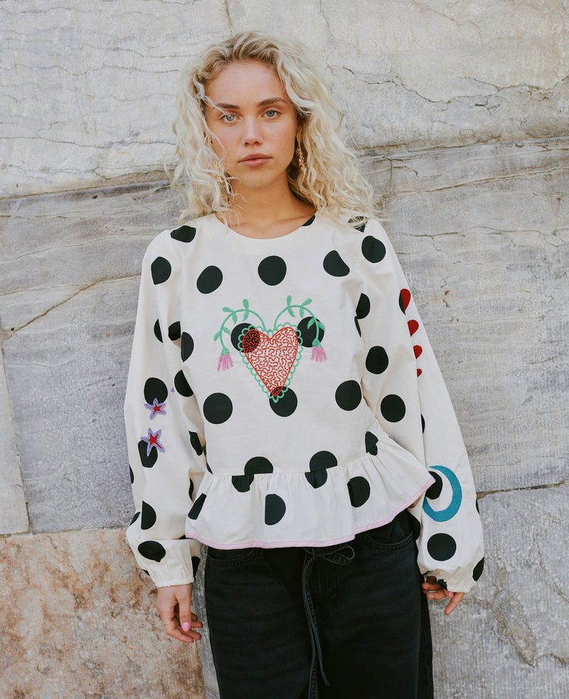 Diana Top - Black Dot