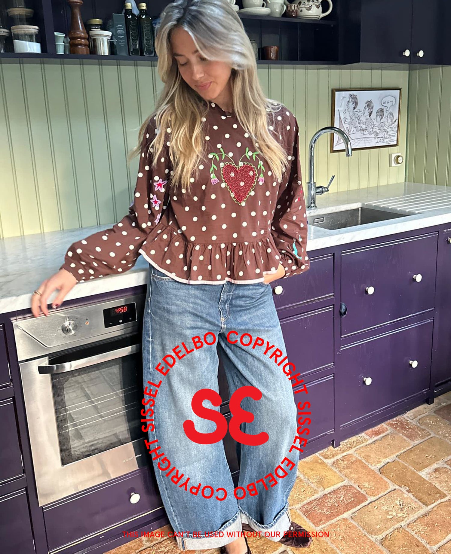 Diana Top - Brown Dot