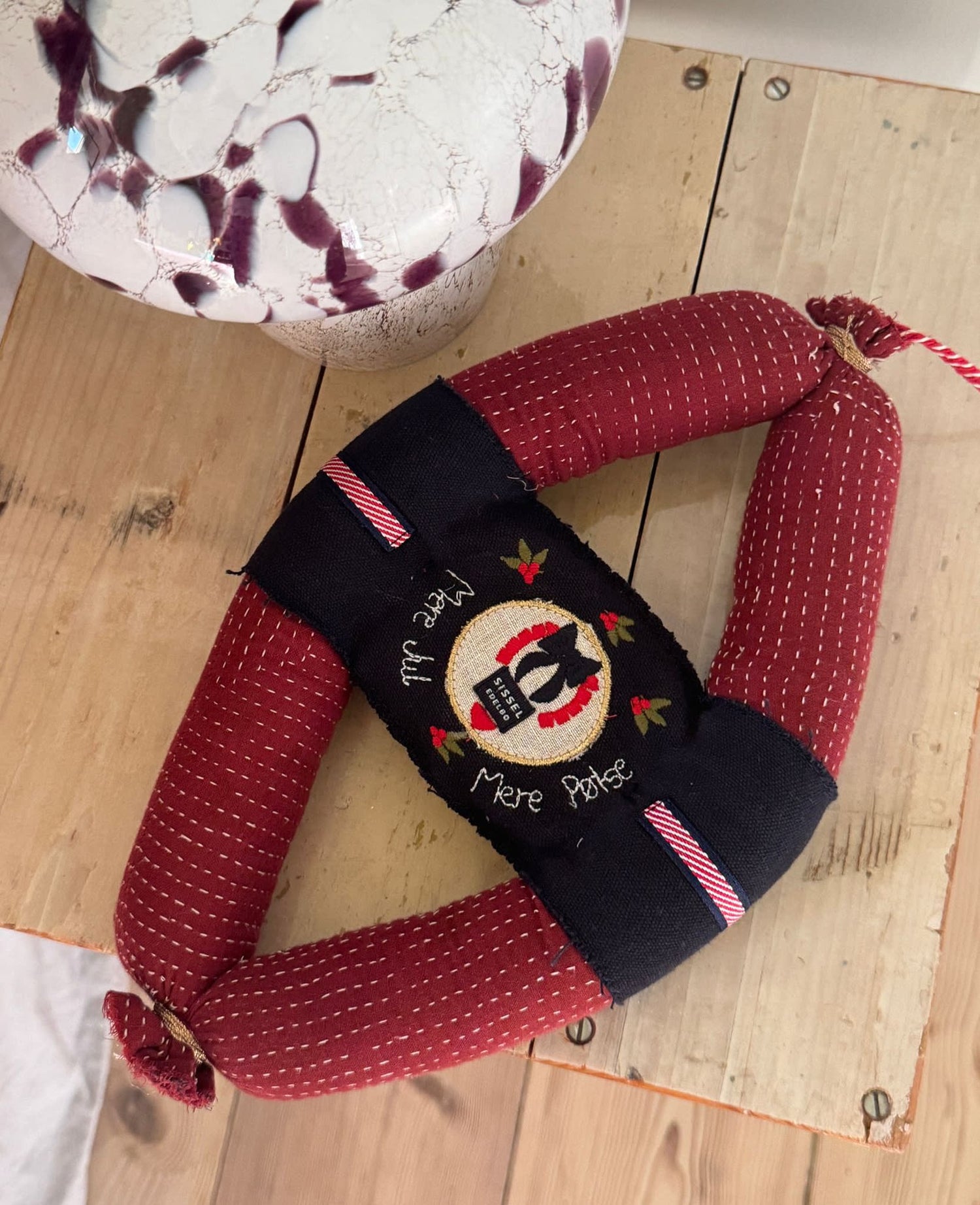 Double Sausage Ornament - Red