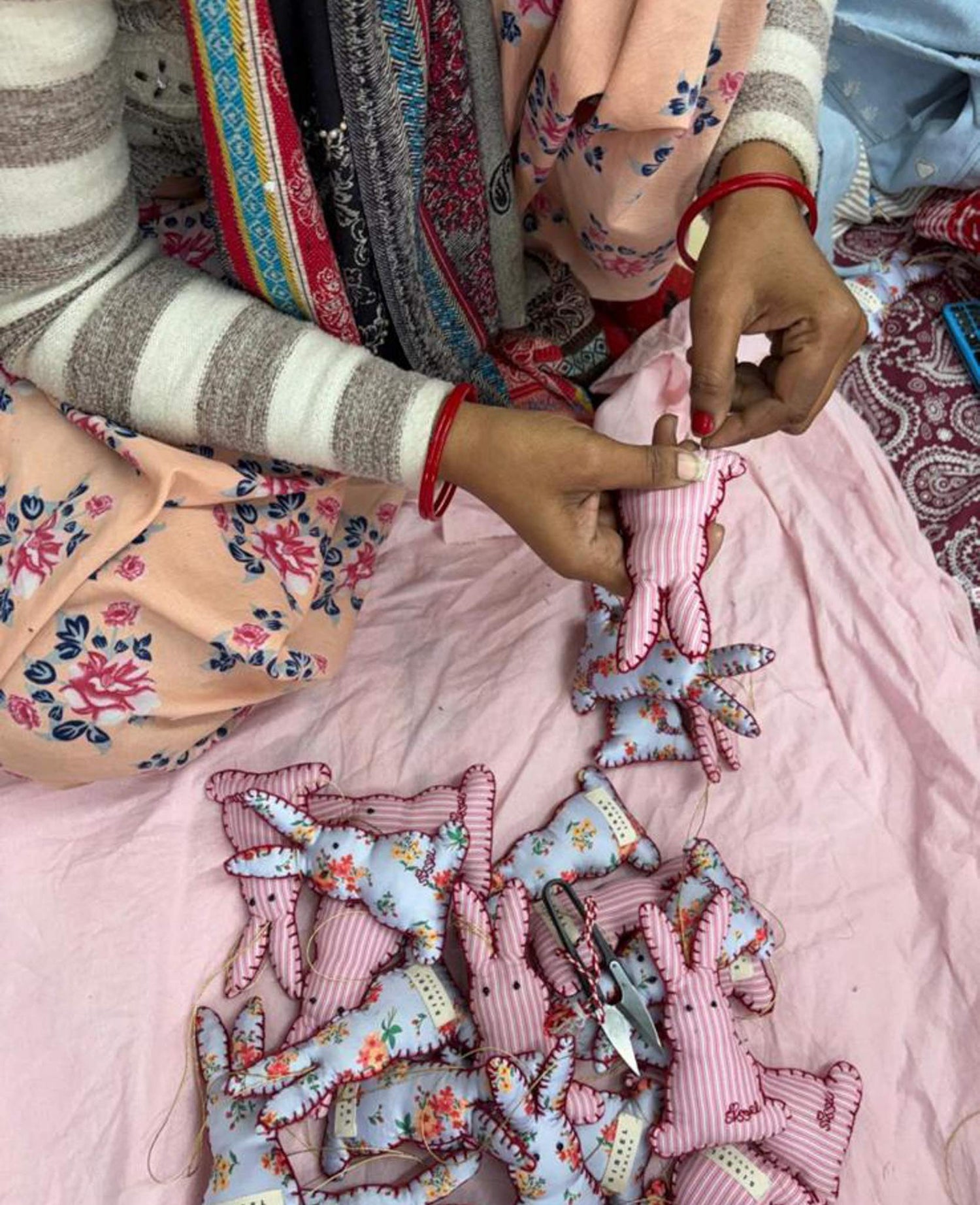 Bonnie Ornament - Pink Stripes