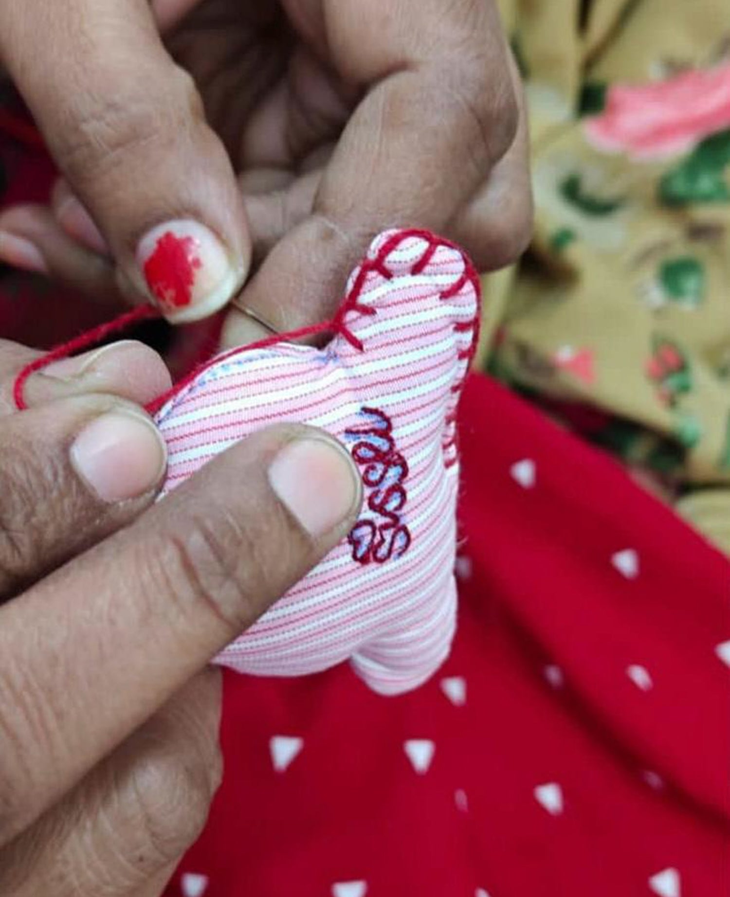 Bonnie Ornament - Pink Stripes