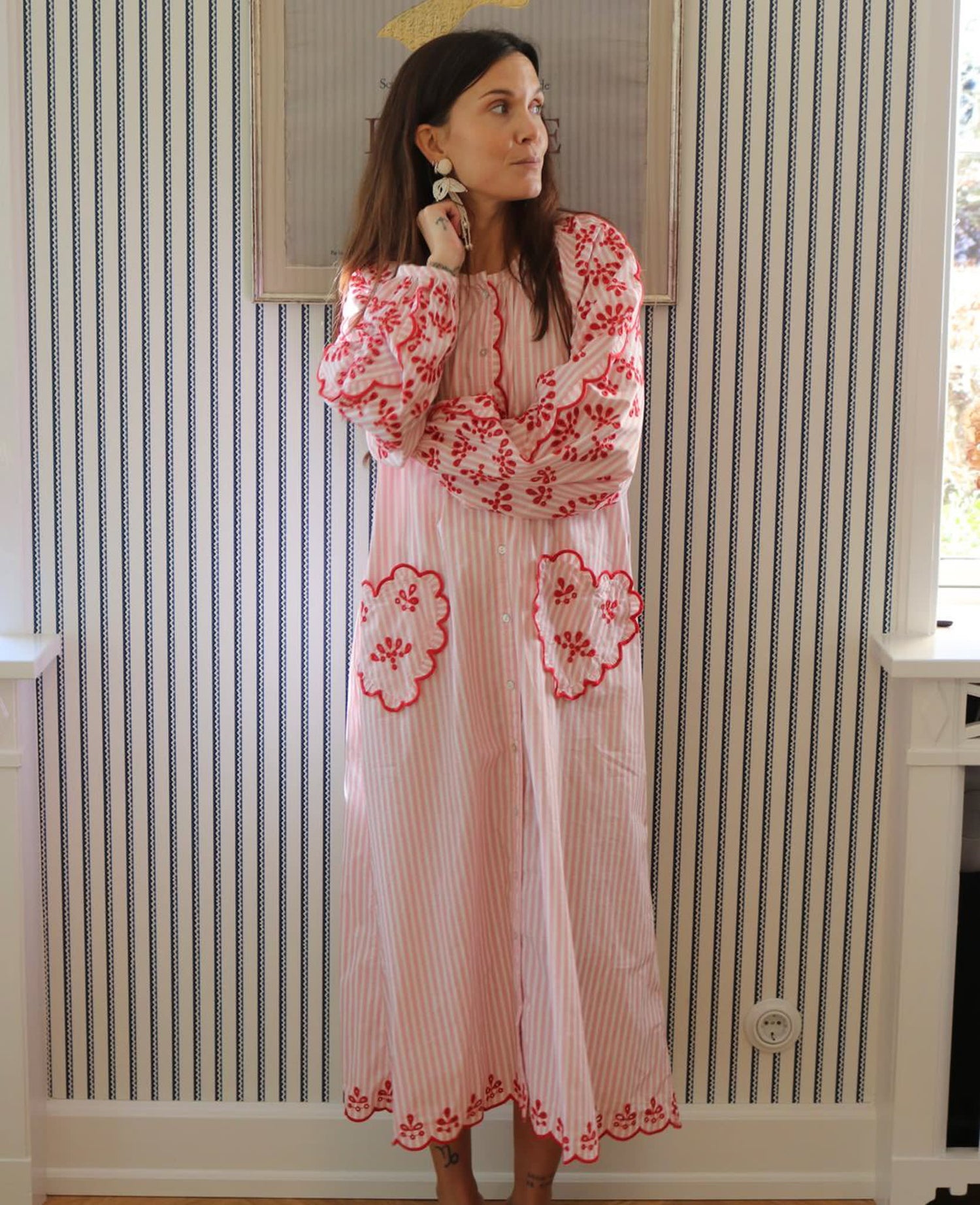 elin cotton embroidered maxi dress The Elin Dress by Camilyn Beth Sage / 0