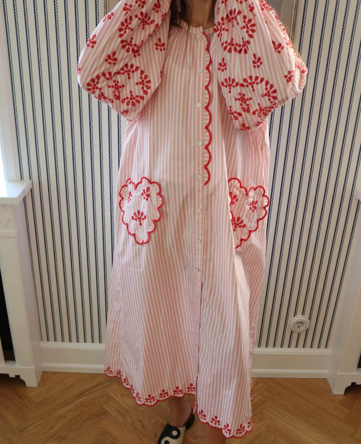 Elin Dress - Red Stripes