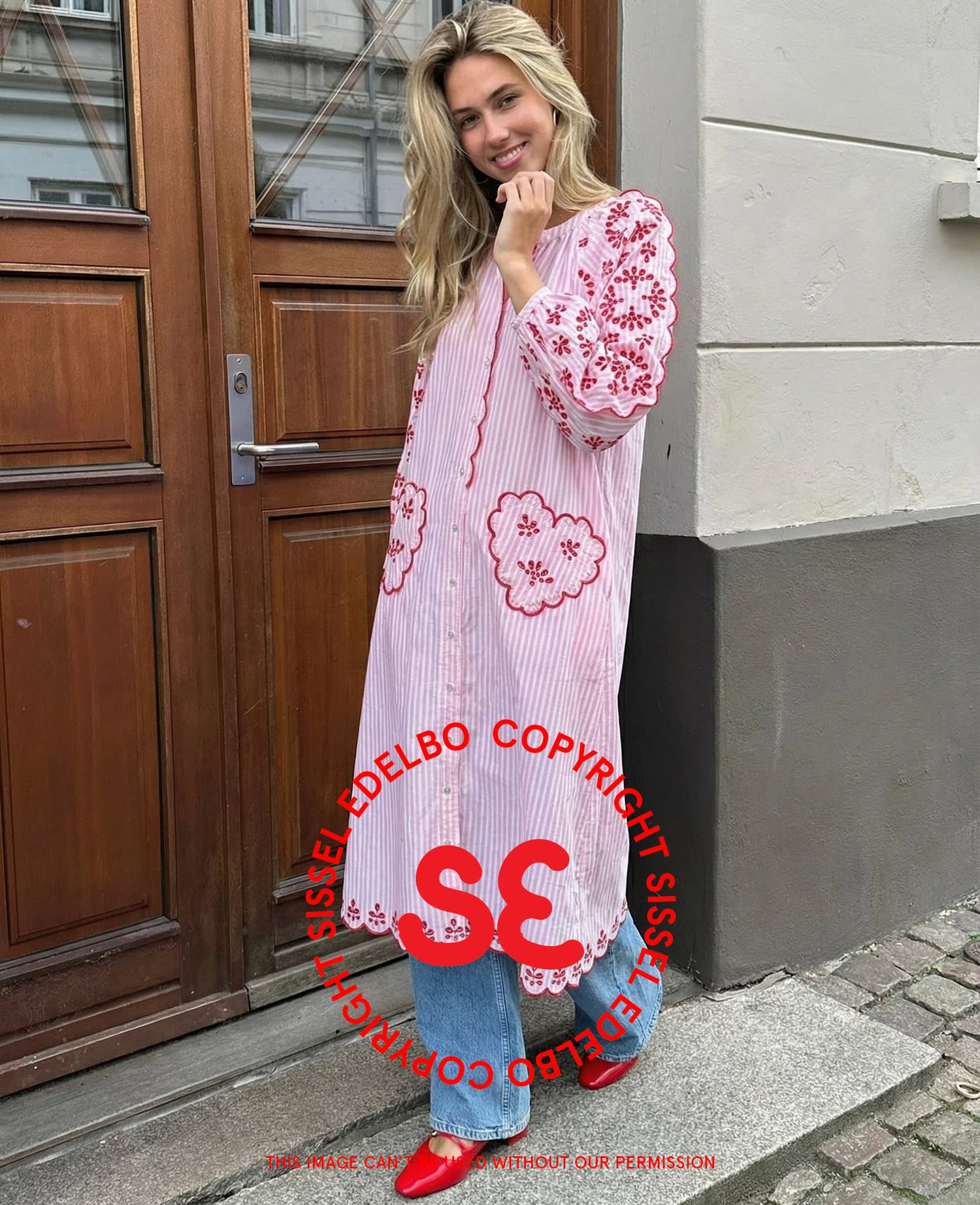 Elin Dress - Red Stripes