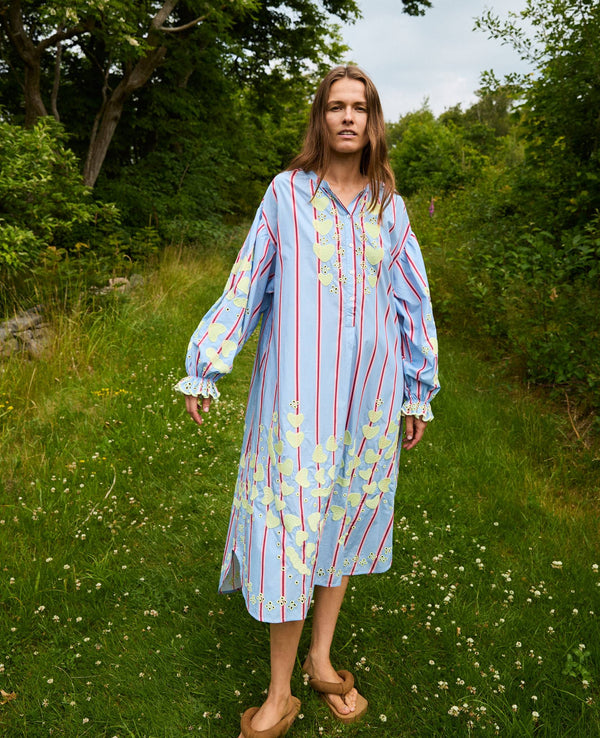 Elisabeth Dress - Bluebell Stripes