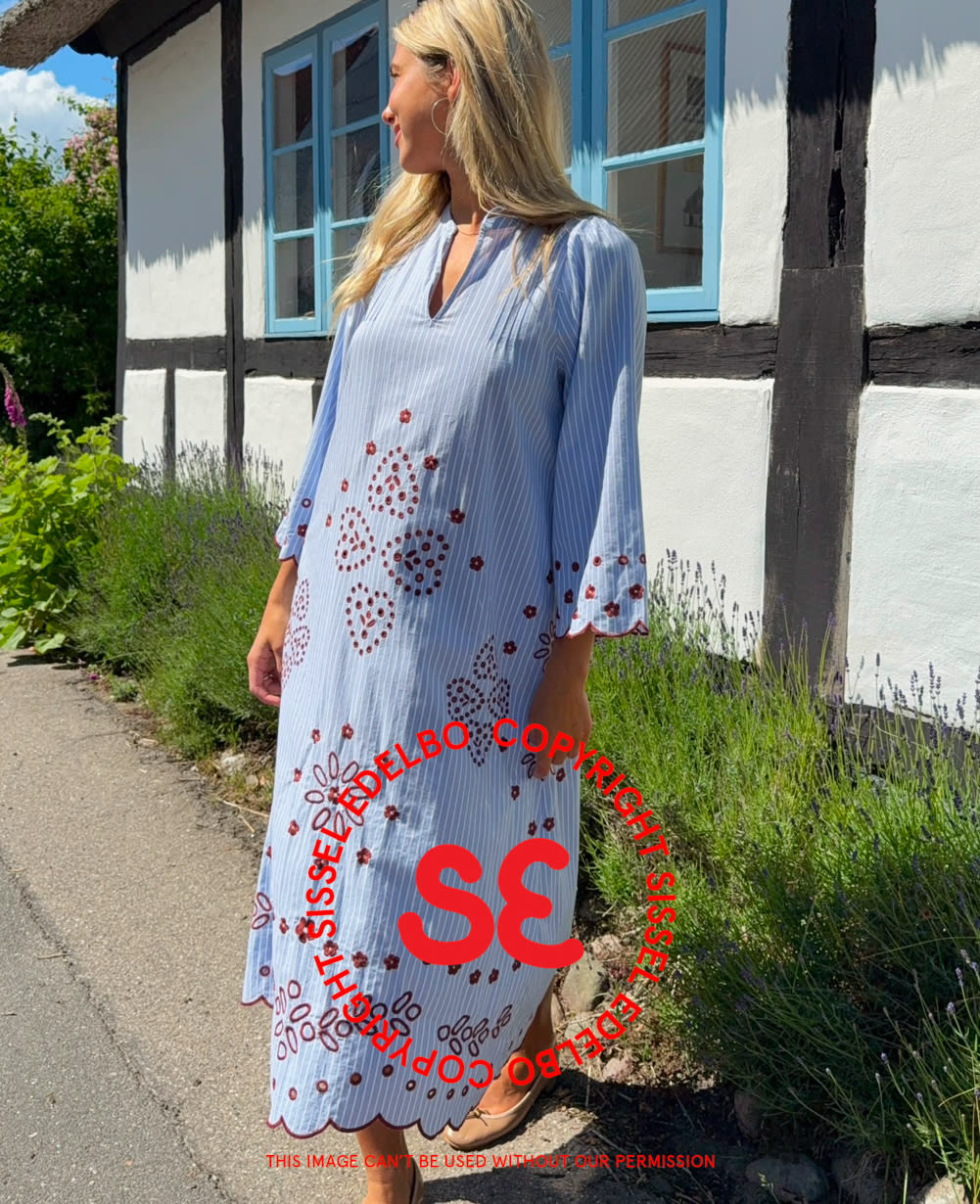 Elvina Dress - Blue Stripes