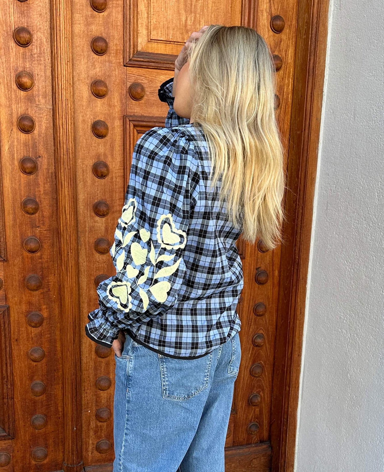 Fran Top - Blue Checks