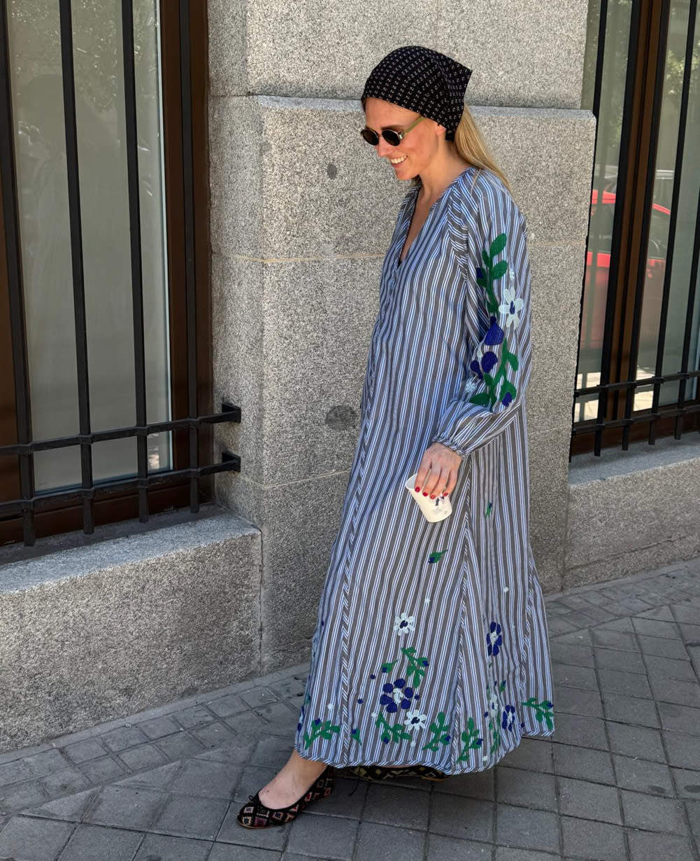 Fran Dress - Grey Stripes