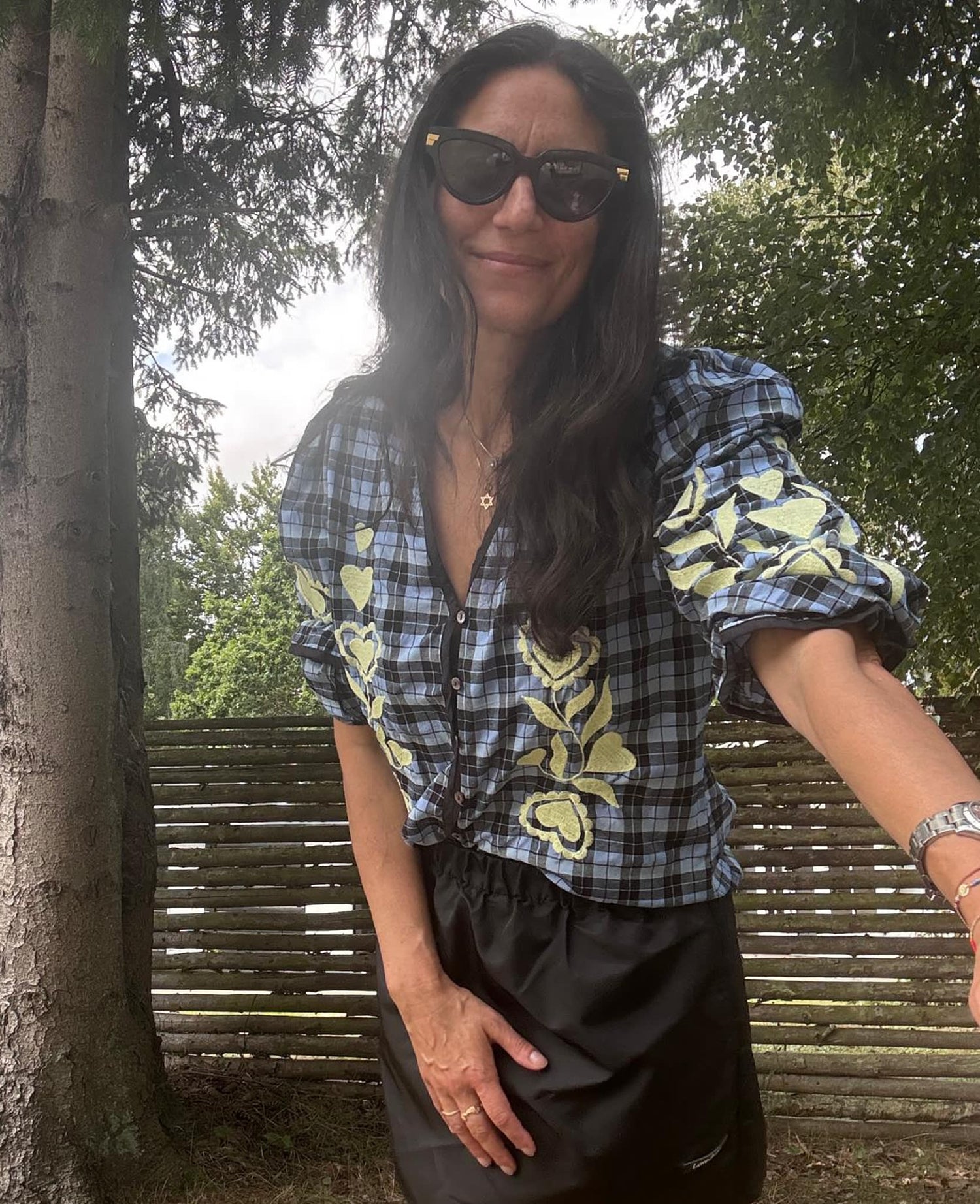 Fran Top - Blue Checks