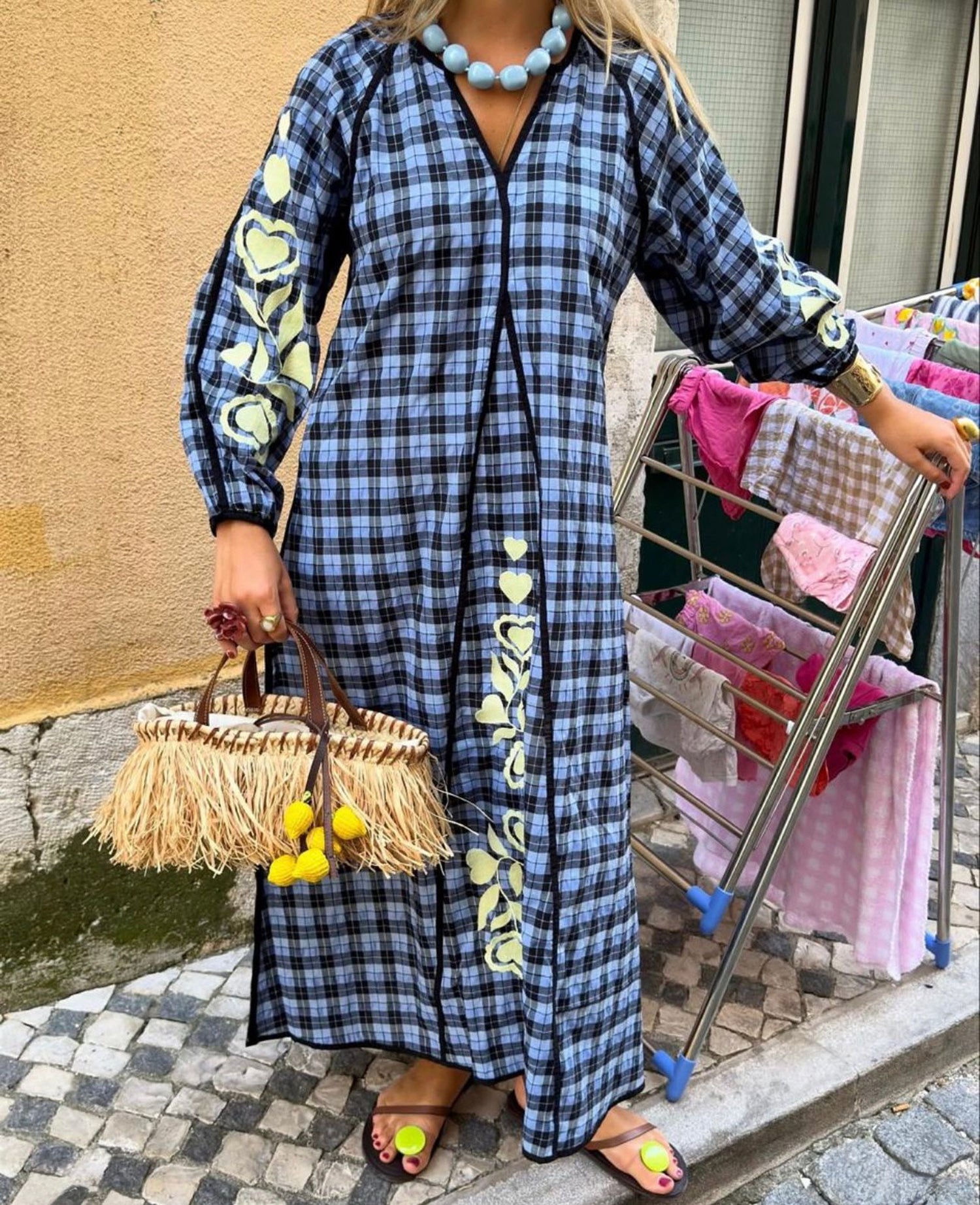 Fran Dress - Blue Checks