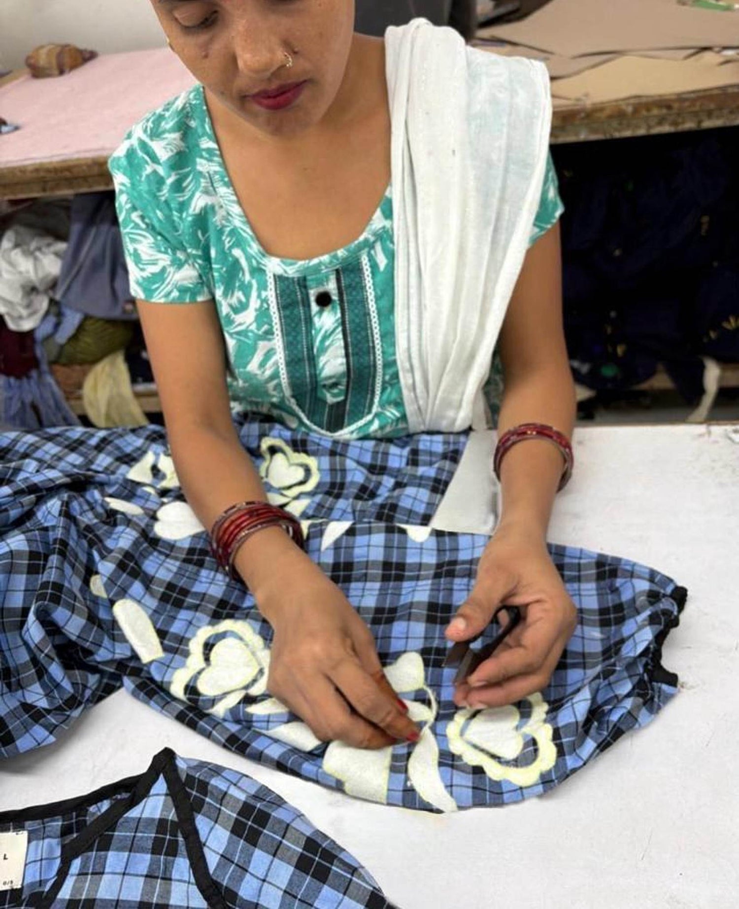 Fran Top - Blue Checks