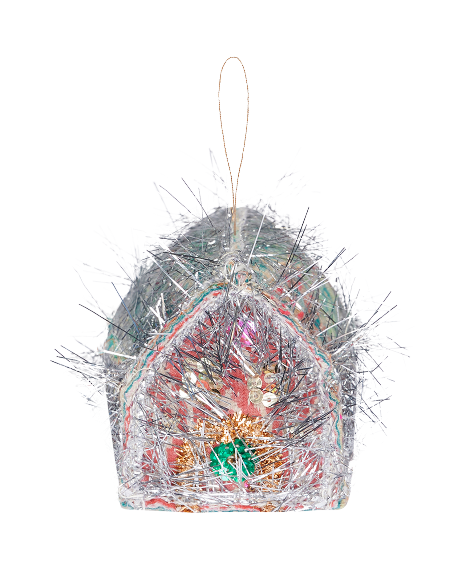 Gingerbread Kantha House Ornament