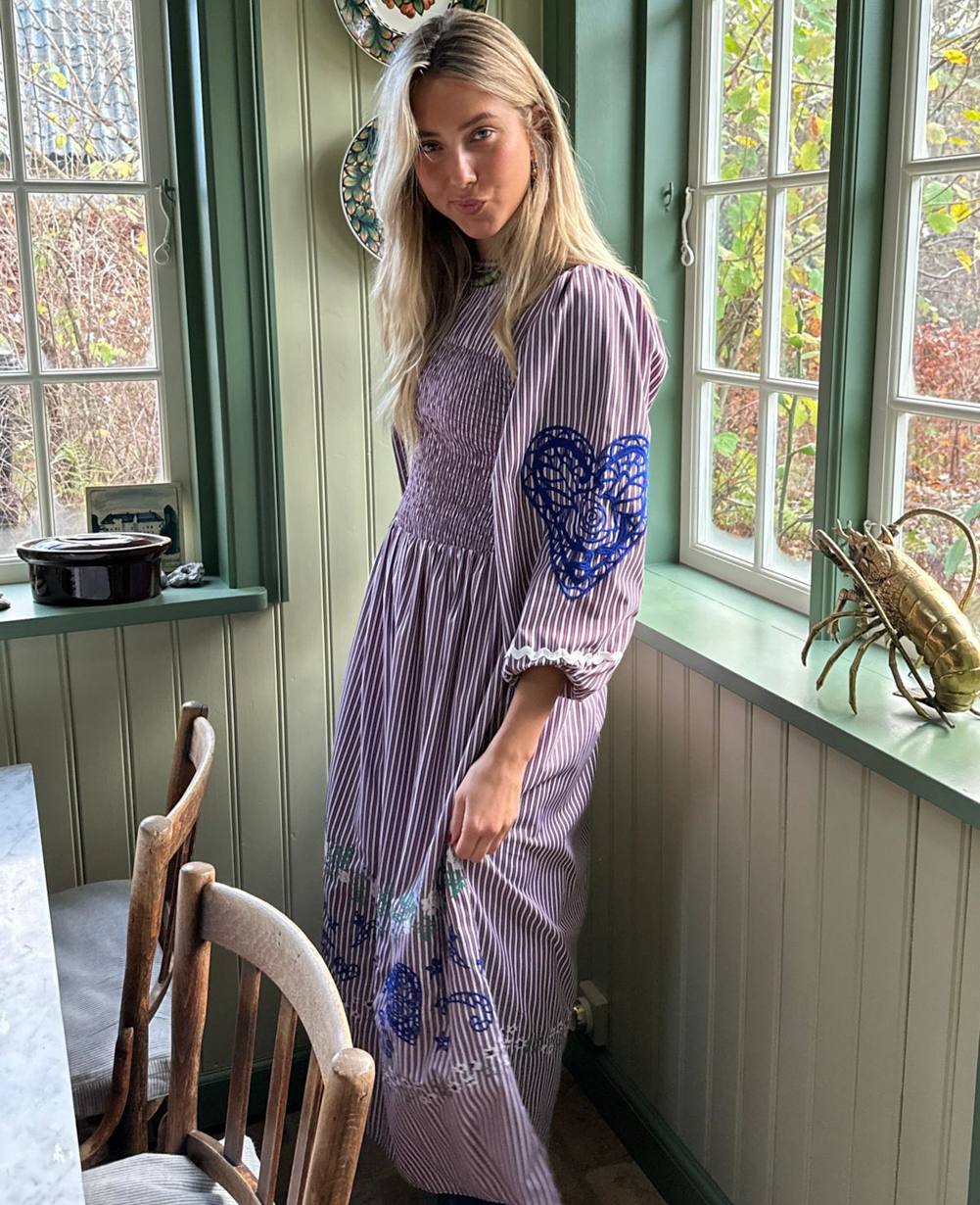Ivy Dress - Purple Stripes