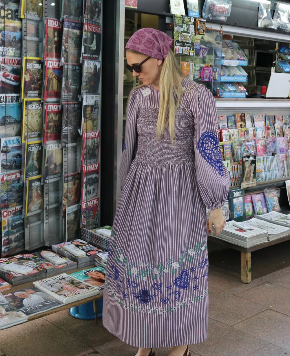 Ivy Dress - Purple Stripes