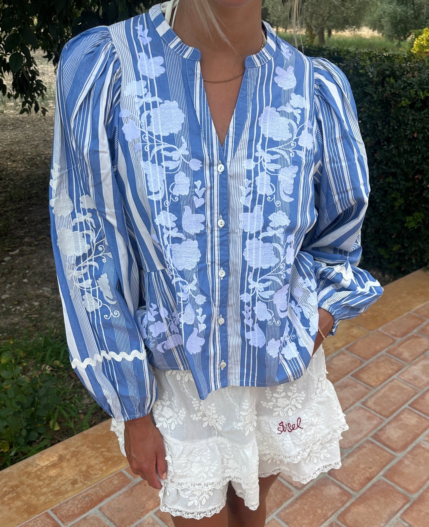 Juliane Top - Blue Stripes