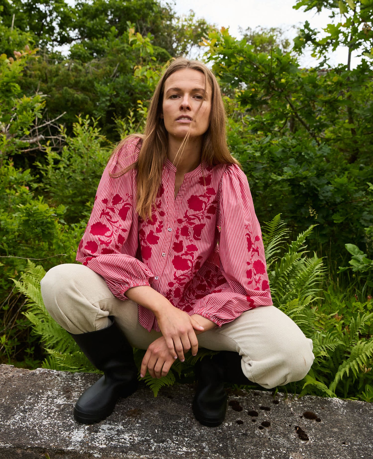 Juliane Top - Red Stripes