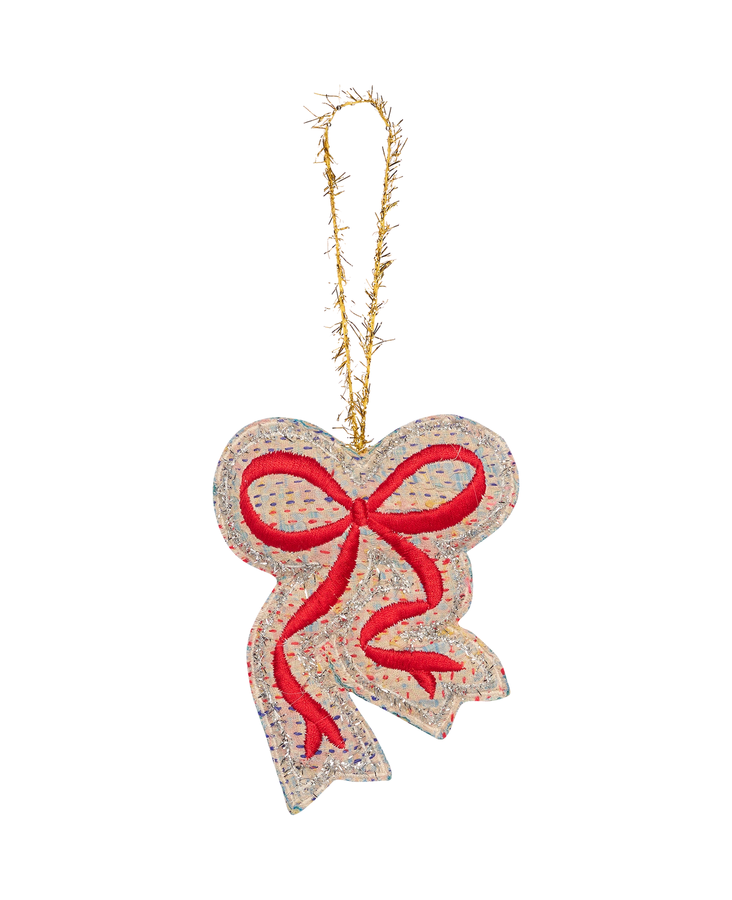 Christmas Kantha Bow Ornament - Handpicked