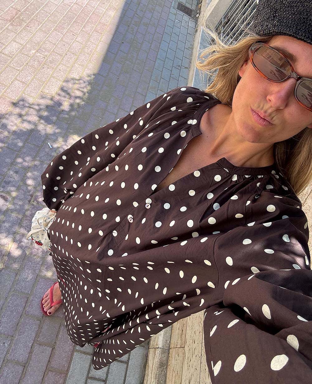 Lara Dress - Brown Dot