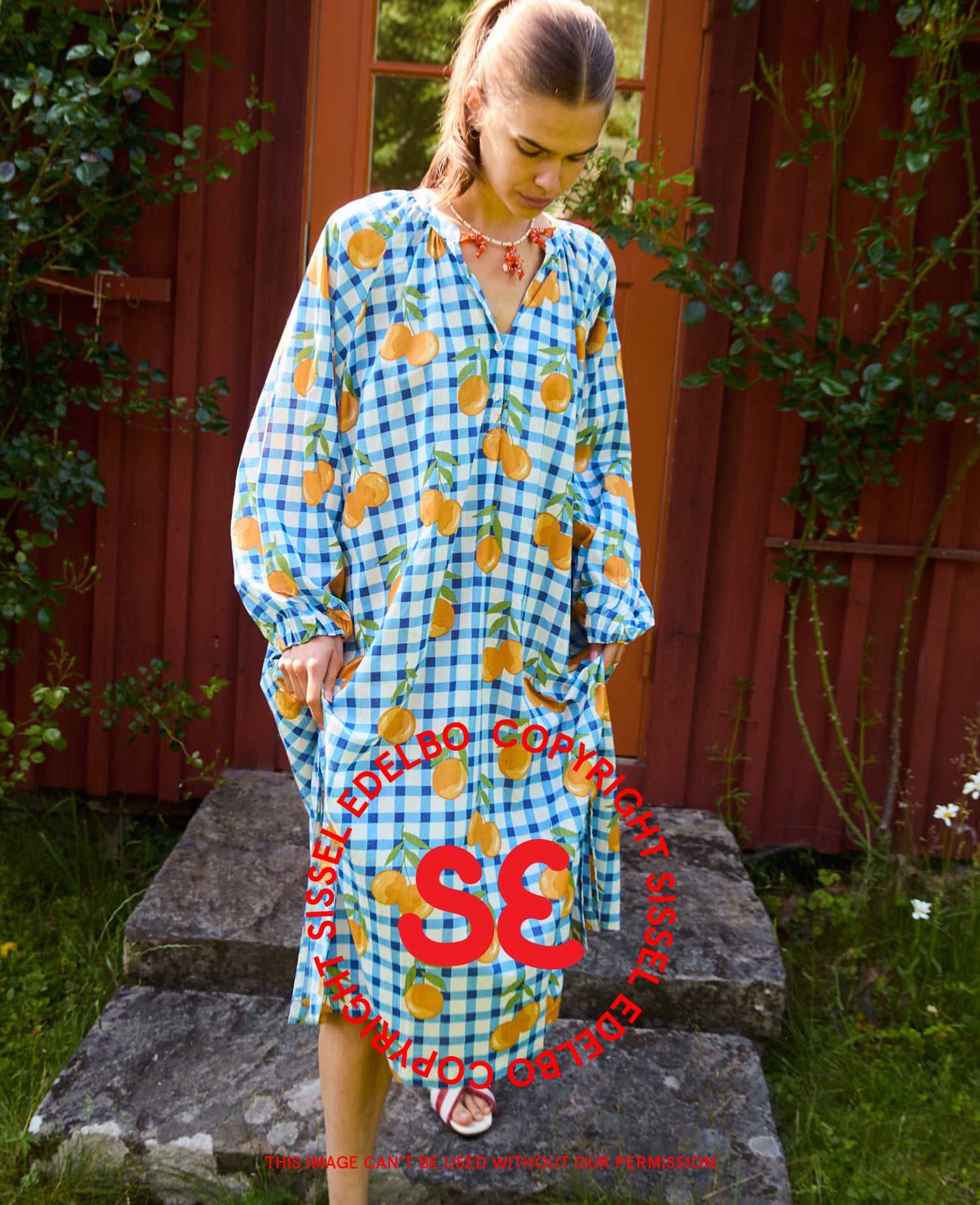 Lara Dress - Blue Orange