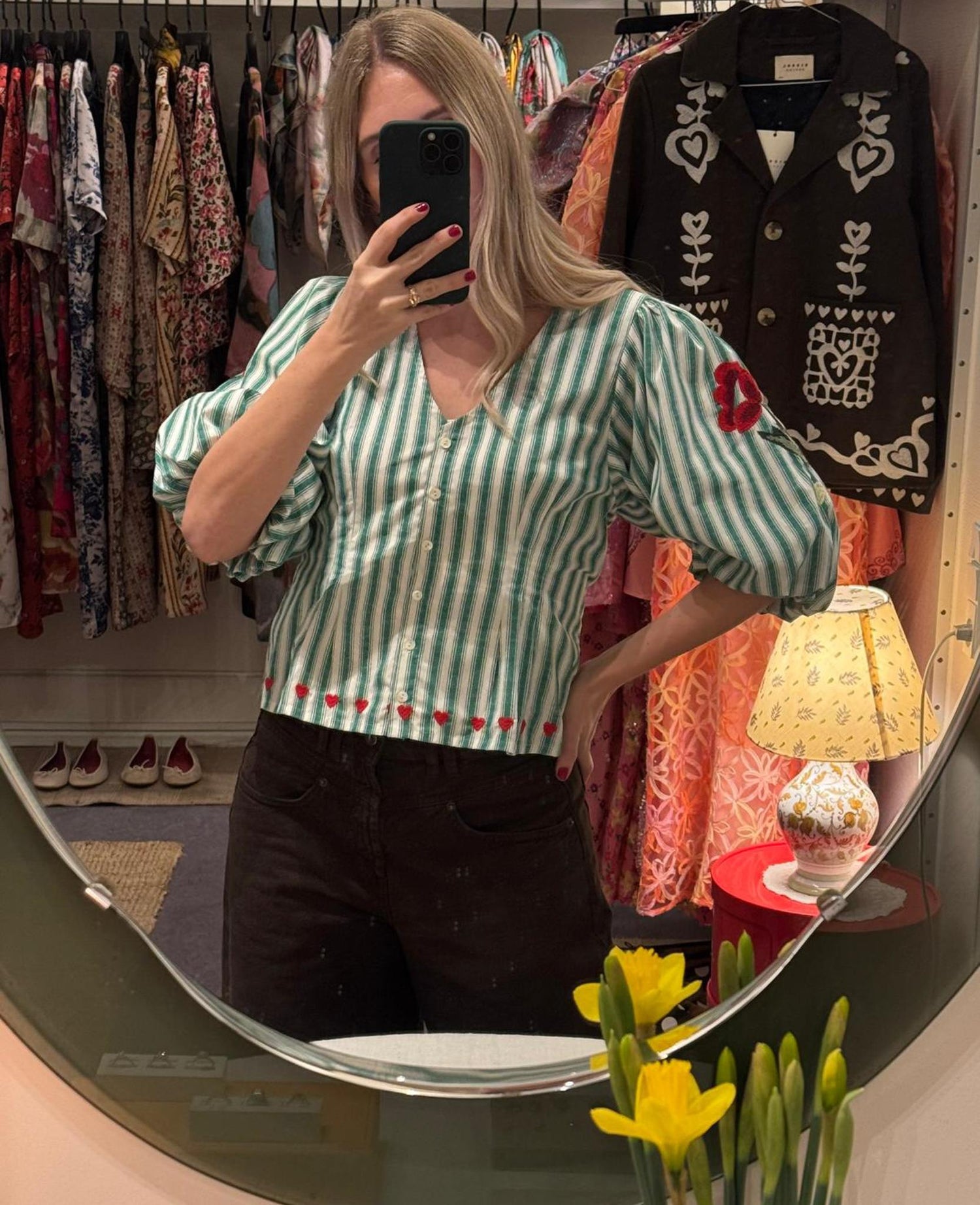 Lotta Shirt - Green Stripes