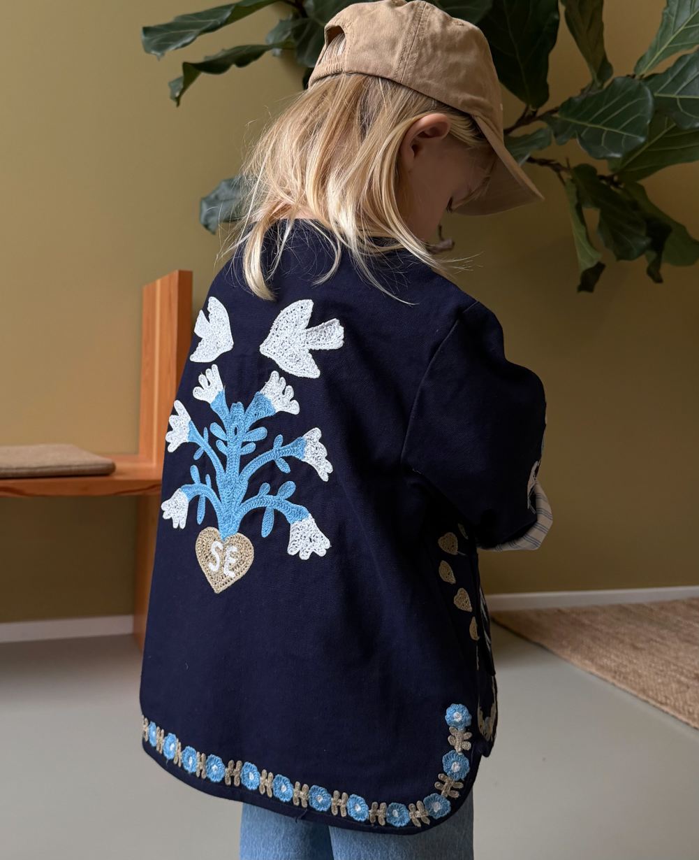 Maggie MINI Jacket - Navy Horses