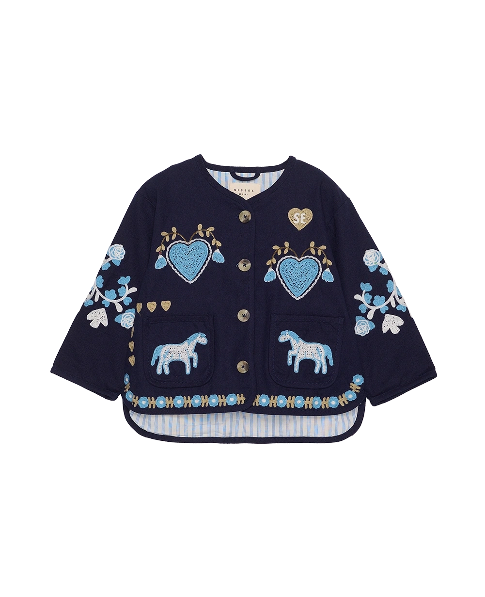 Maggie MINI Jacket - Navy Horses