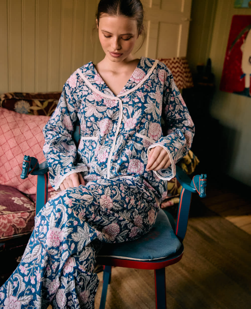 Neva Pyjamas Set - Blue Blossom